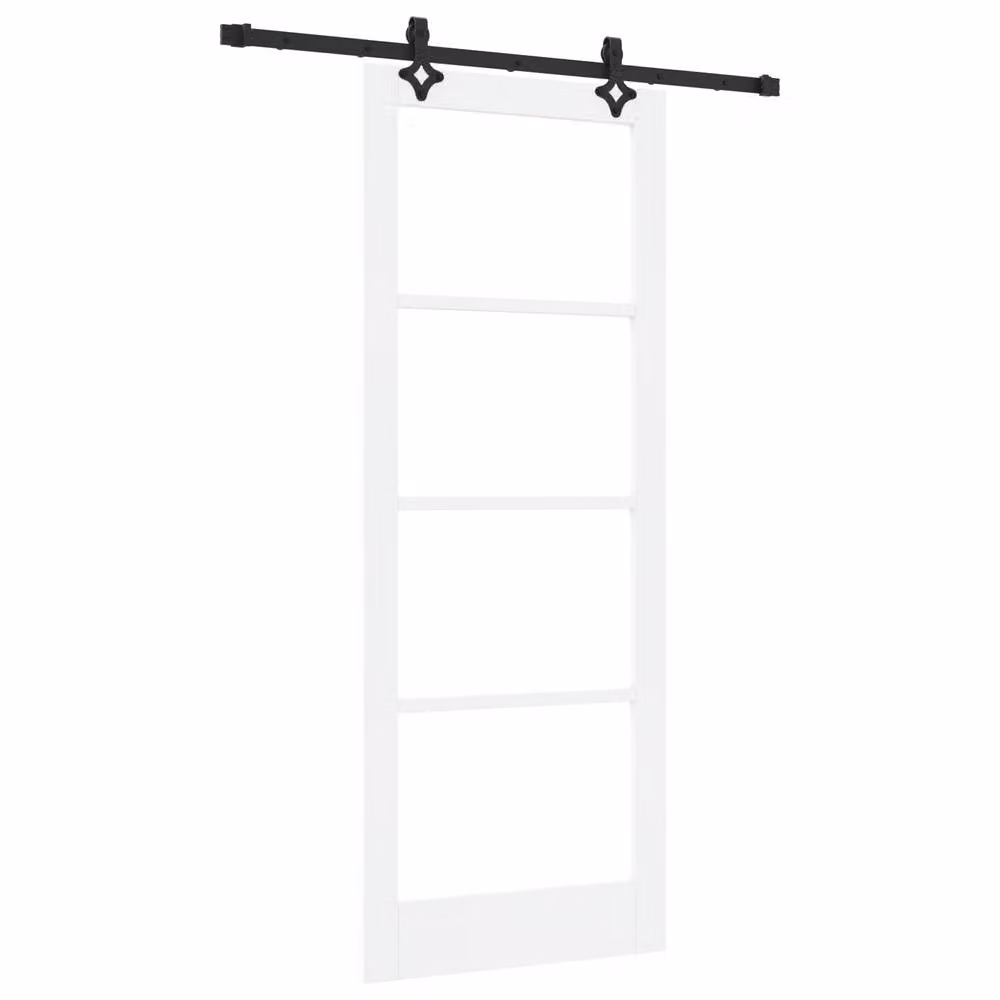Berkfield Home Modern Sliding Door with Hardware Set in White Lacquered Wood, W: 83 cm, H: 211 cm – 2
