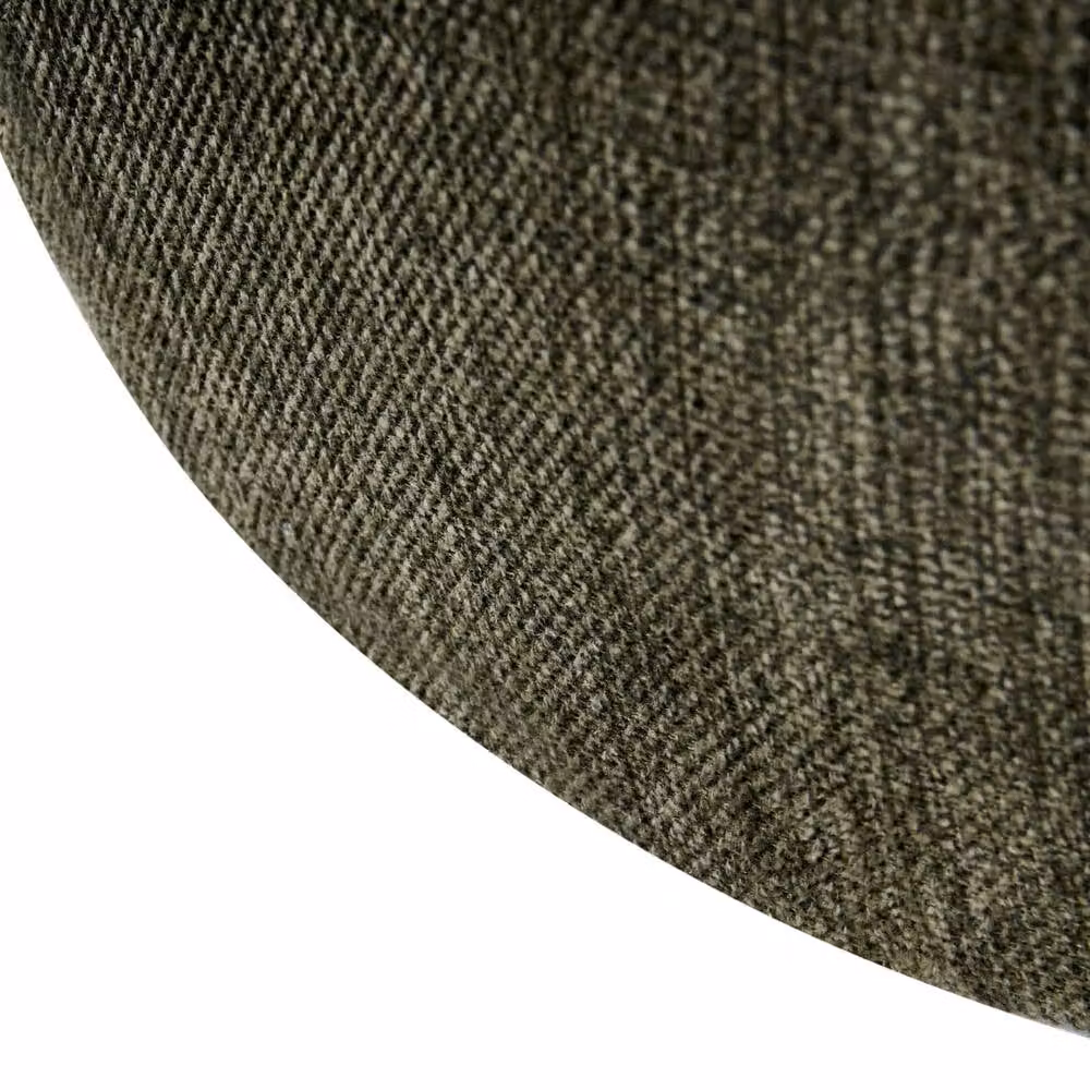 Wyld and Coco Dark Green Woven Fabric Drum Shape Pouffe Ottoman – 3