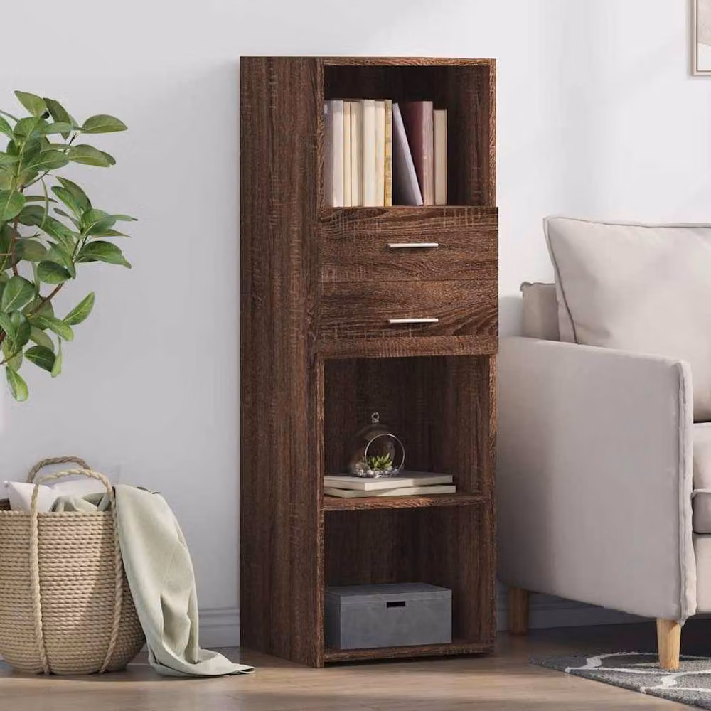 Berkfield Home Modern Highboard in Brown Oak, W/D/H: 40 x 42.5 x 124 cm – 2