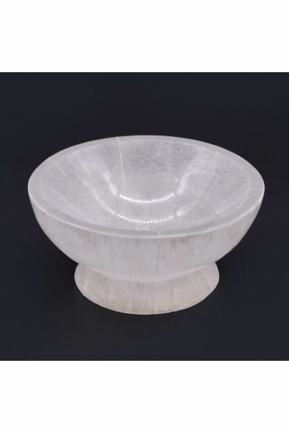 KDMD White Selenite Ritual Bowl for Crystals and Herbs, Diameter: 10 cm – 2