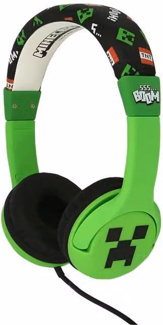 Minecraft Children's Over-Ear Headphones in Green with 3.5 mm Jack