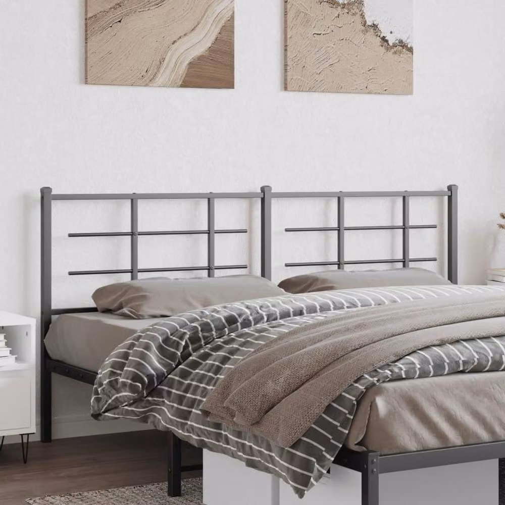 Berkfield Home Classic Metal Headboard in Black, Width: 193 cm – 2