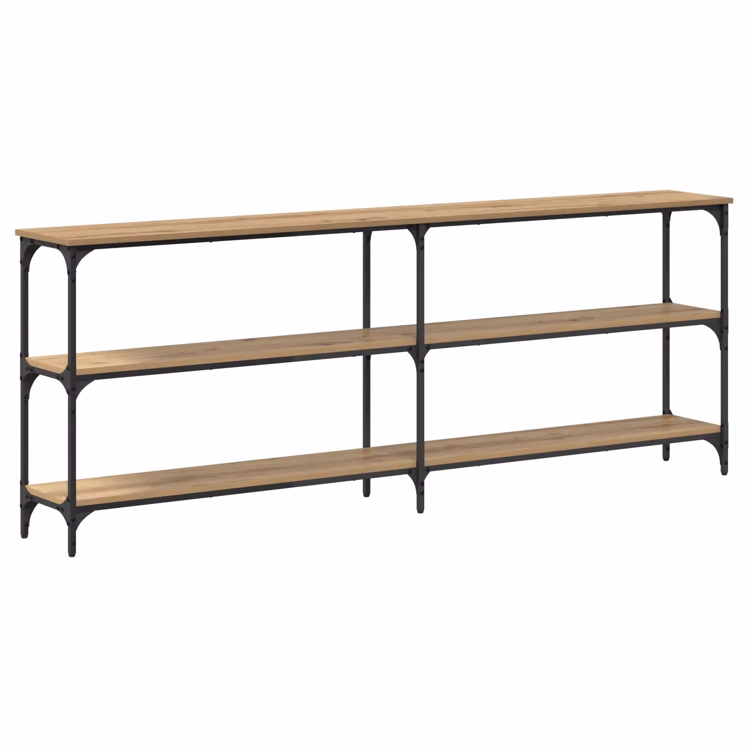 Berkfield Home Artisan Oak Console Table in Brown, W/D/H: 200 x 29 x 75 cm – 2