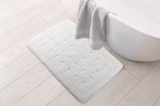 New Edge Blinds White Rectangular Bath Mat, W: 45 cm, D: 75 cm
