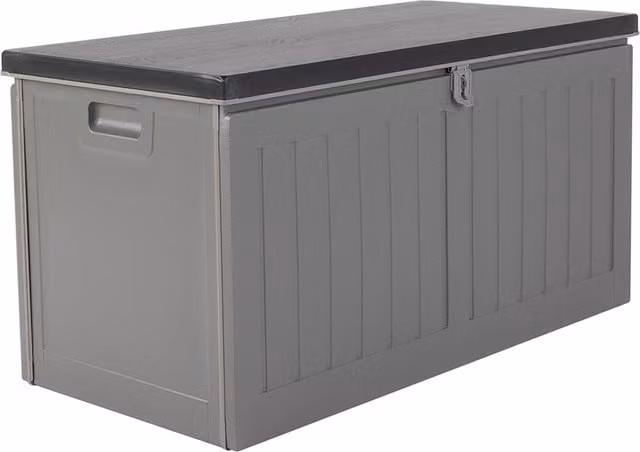 Charles Bentley Safestow Plastic Outdoor Garden Storage Box, Grey, W/D/H: 45.8 x 45.8 x 45.8 cm
