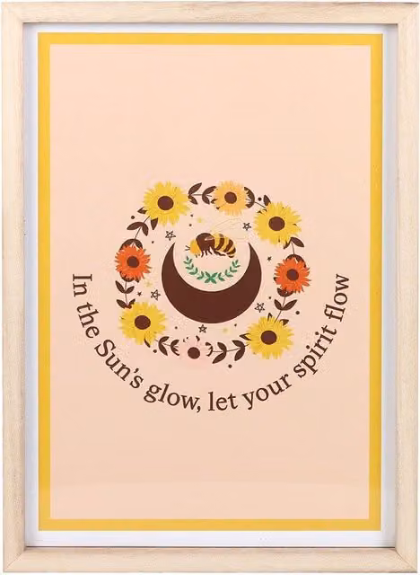 Something Different Let Your Spirit Flow Multicolour Floral and Botanical Framed Wall Art