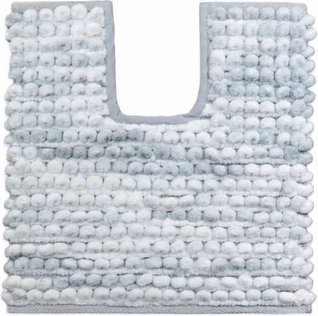 Allure Bath Fashions Marl Chunky Bobble Non-Slip U-Shape Pedestal Toilet Mat in Grey, 50 x 50 cm – 1