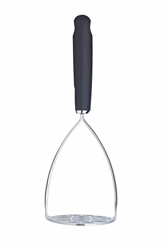 MasterClass Stainless Steel Potato Masher with Ergonomic Soft Grip in Black – 1