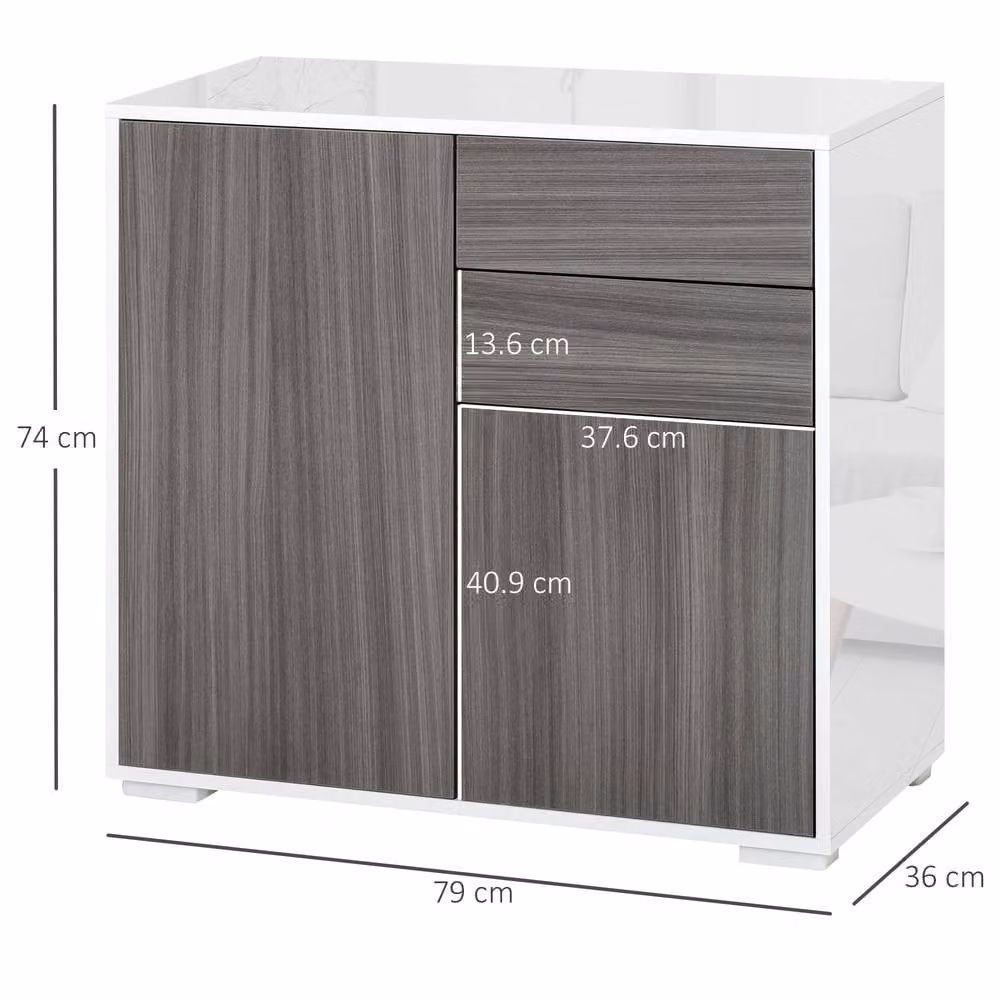 STILVORA Modern Wall Mounted Sideboard with Storage in Matt Grey – 3