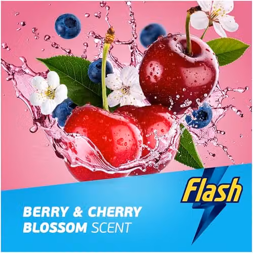 Flash Direct to Floor Liquid Cleaner Berry and Cherry Blossom, Pink, 2 x 800 ml – 4