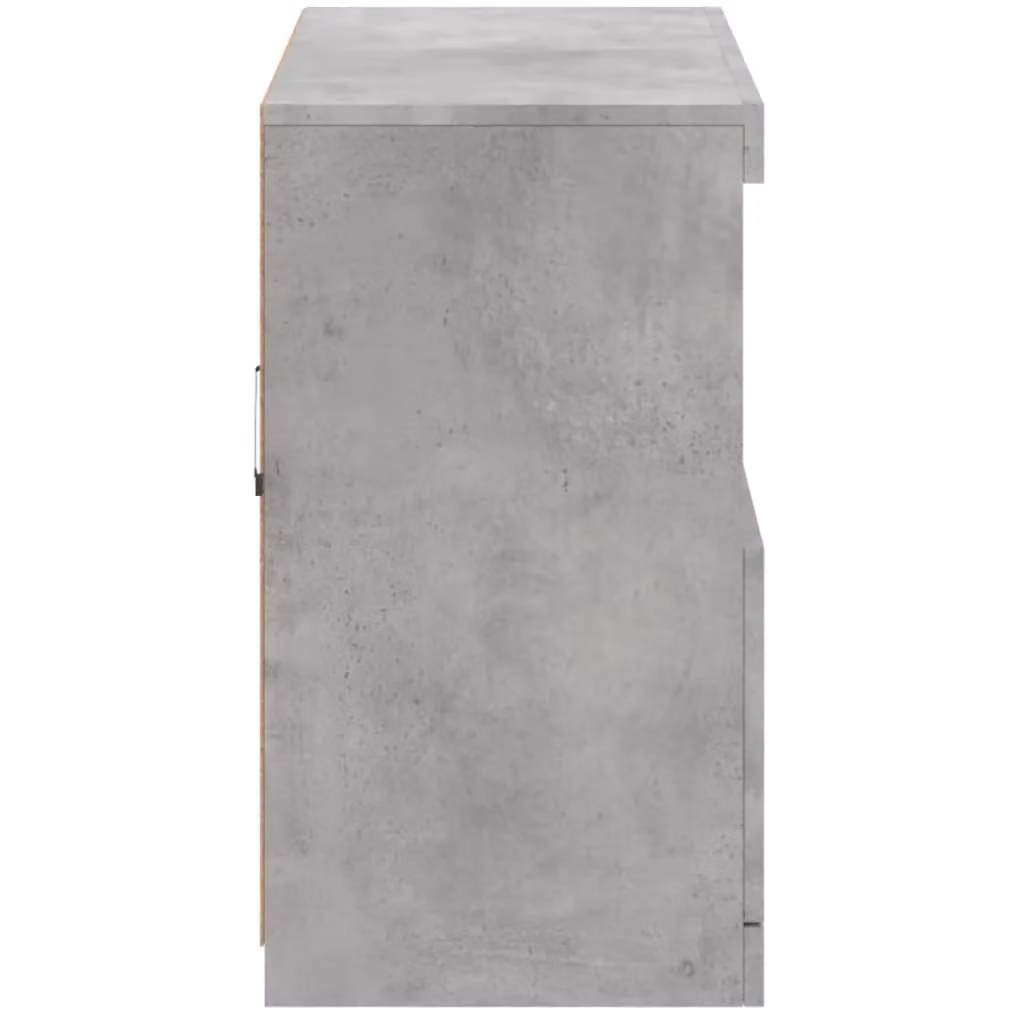 Berkfield Home Modern Sideboard with Integrated LED Lights in Concrete Grey, W/D/H: 81 x 37 x 67 cm – 4