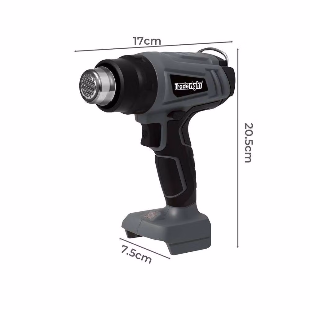 Traderight 21V Cordless Handheld Hot Air Heat Gun with 5 Nozzles in Grey – 4
