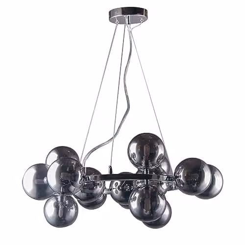 Italux Marbelio Modern Sphere Pendant Ceiling Light in Grey and Chrome with G9 Bulb Compatibility – 1