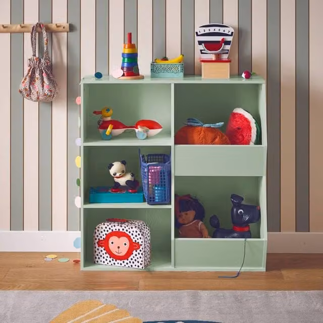 sweeek Storage Unit with 3 Shelves and 2 Storage Spaces in Green, W/D/H: 82.5 x 80.0 x 23.8 cm – 1
