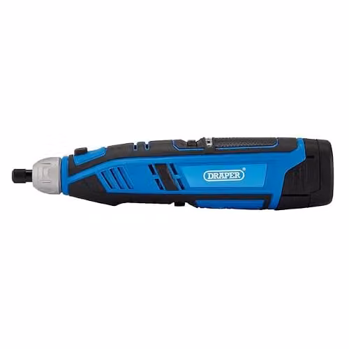 Draper 70298 12V Rotary Multi-Tool Kit with 1.5Ah Battery and Fast Charger, 50 Piece Set in Blue and Black – 2
