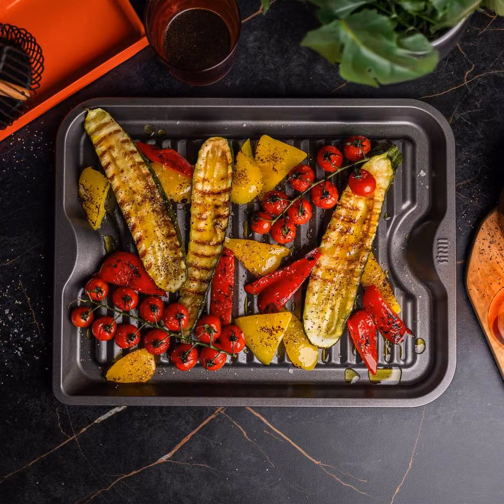 Wham SIZZLL Non-Stick Rectangular Baking Sheet, Grey, 39 cm – 2