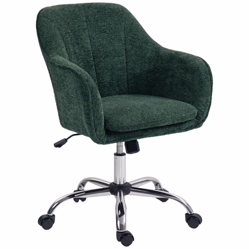 STILVORA Green Velvet Office Chair with 360 Degree Swivel and Rocking Motion – 3