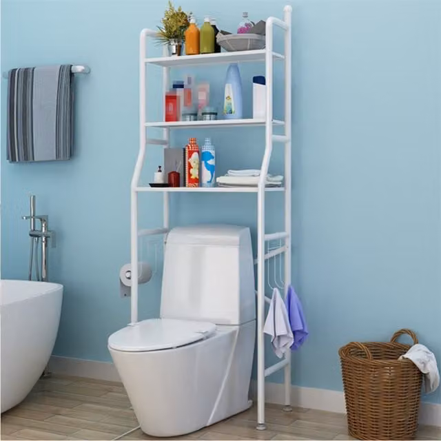 Livingandhome 3 Tier Over Toilet Storage Rack Unit in White