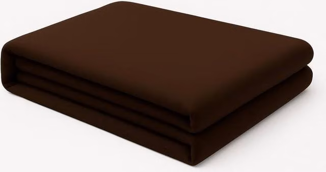 Homes-Linen Plain Dyed Polycotton Blend Easy Care Flat Sheet in Brown, Size: 200 x 200 cm