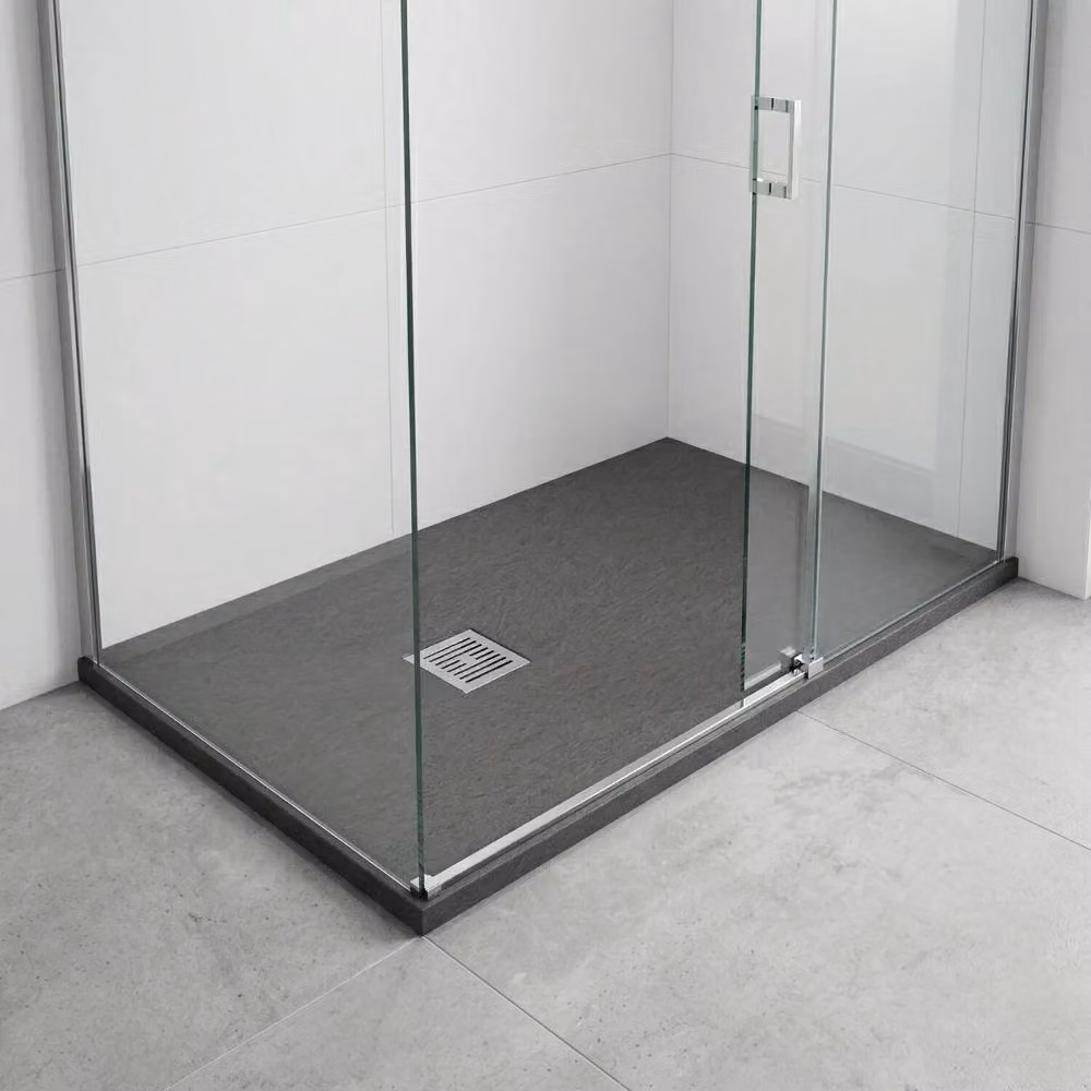 Balterley Slimline Rectangular Acrylic Shower Tray, Slate Grey, W: 140 cm x D: 80 cm – 4