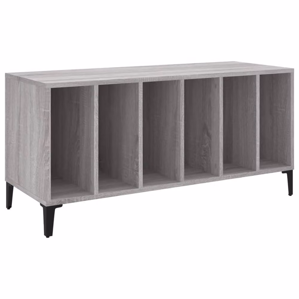 Berkfield Home Record Cabinet in Grey Sonoma, W/D/H: 100 x 38 x 48 cm – 2