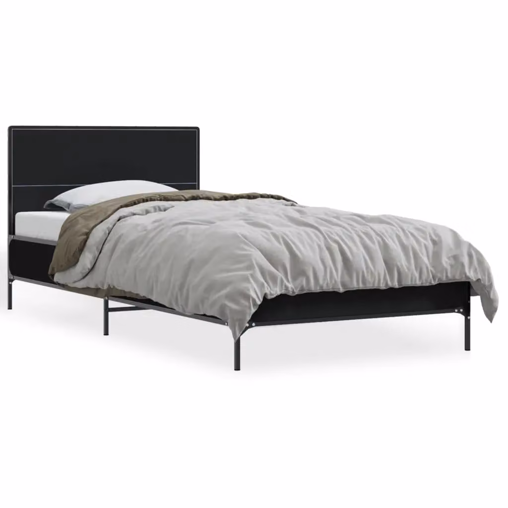 Berkfield Home Modern Black Bed Frame W/D/H: 100 x 200 cm – 2