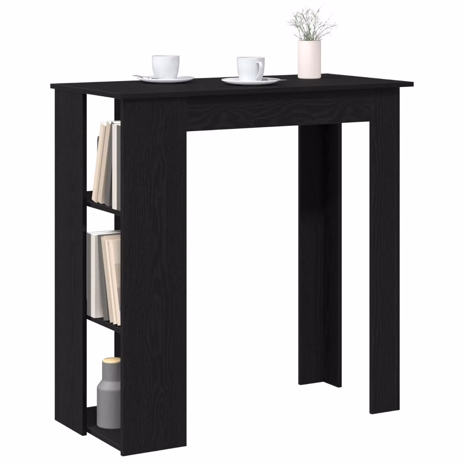 Berkfield Home Bar Table with Shelf, Black Oak, W/D/H: 102 x 50 x 103.5 cm – 3
