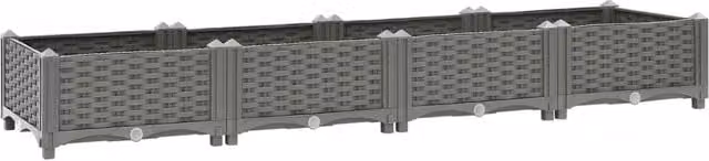 Berkfield Home Grey Polypropylene Raised Bed W: 160 cm, D: 40 cm, H: 23 cm – 1