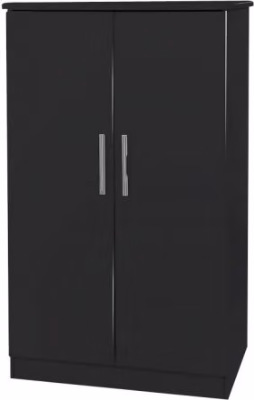Welcome Knightsbridge Black High Gloss Small Childrens Wardrobe