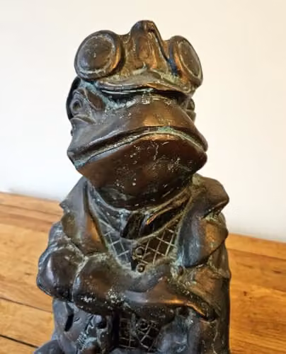 Wind in the Willows Toad Sculpture, Aluminium Garden Ornament with Aged Verde Finish, Height: 50 cm – 2