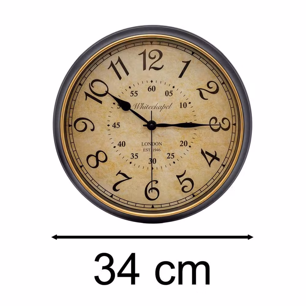 Nordara Style London Whitechapel Antique Round Analog Wall Clock in Multicolour and Beige – 2