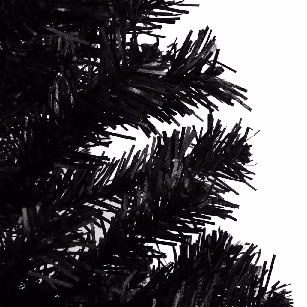 Berkfield Home Artificial Pre-lit Christmas Tree with Ball Set in Black, 180 cm, with Warm White LED Lights – 4