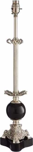 Orsina August Silver Sphere Table Lamp Base in Metal and Brass