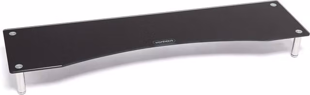 VonHaus Height Adjustable Extra Large Black Glass Monitor Stand, Height: 10 cm, Black