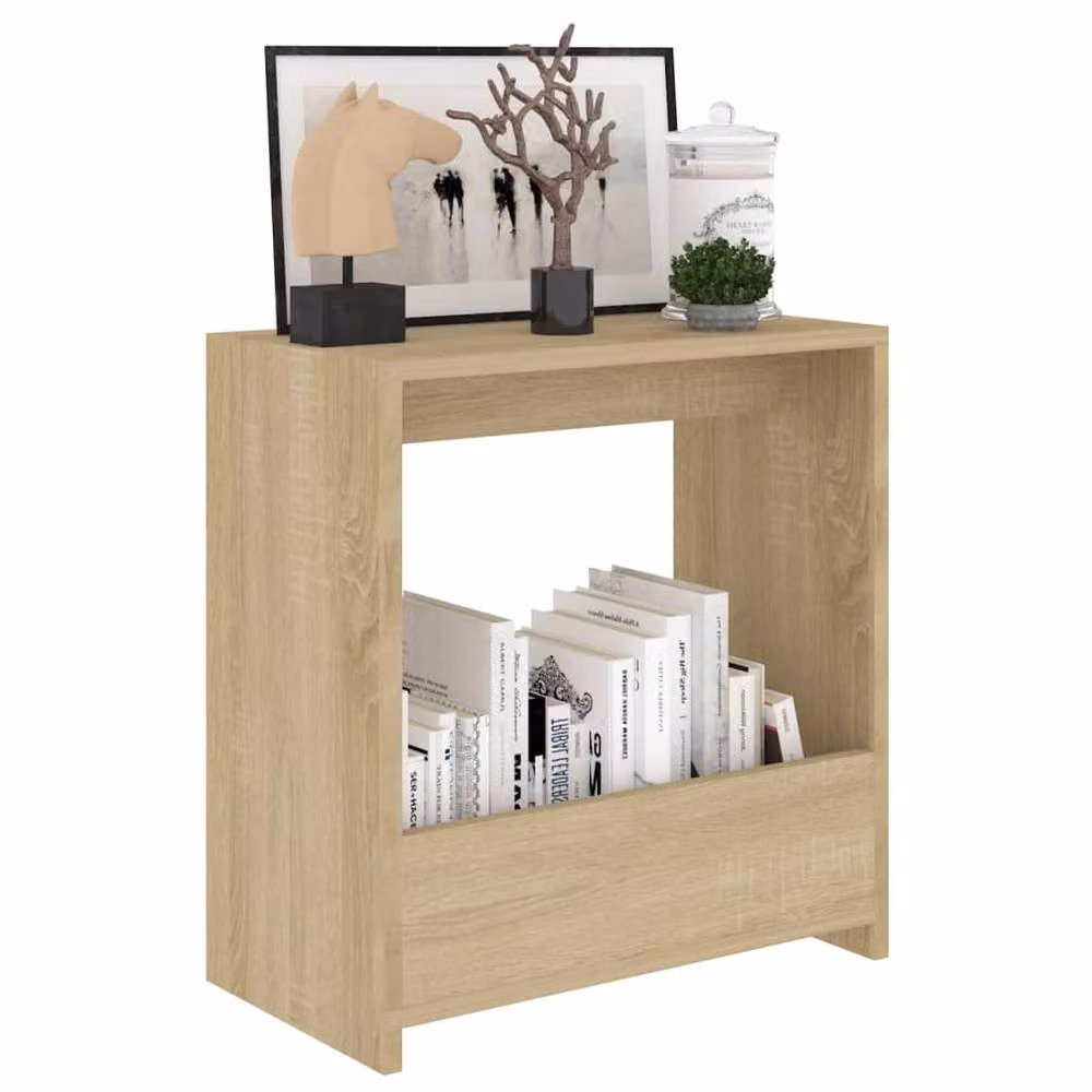 Berkfield Home Sonoma Oak Side Table in Light Tan Beige, W/D/H: 50 x 26 x 50 cm – 3