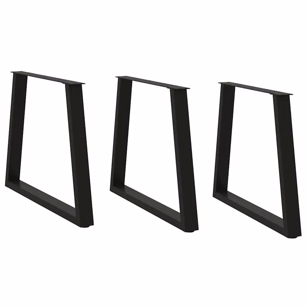 Berkfield Home V-Shape Dining Table Legs, 3 Piece Set, Black Steel, H: 72-73.3 cm x W: 70 cm – 1