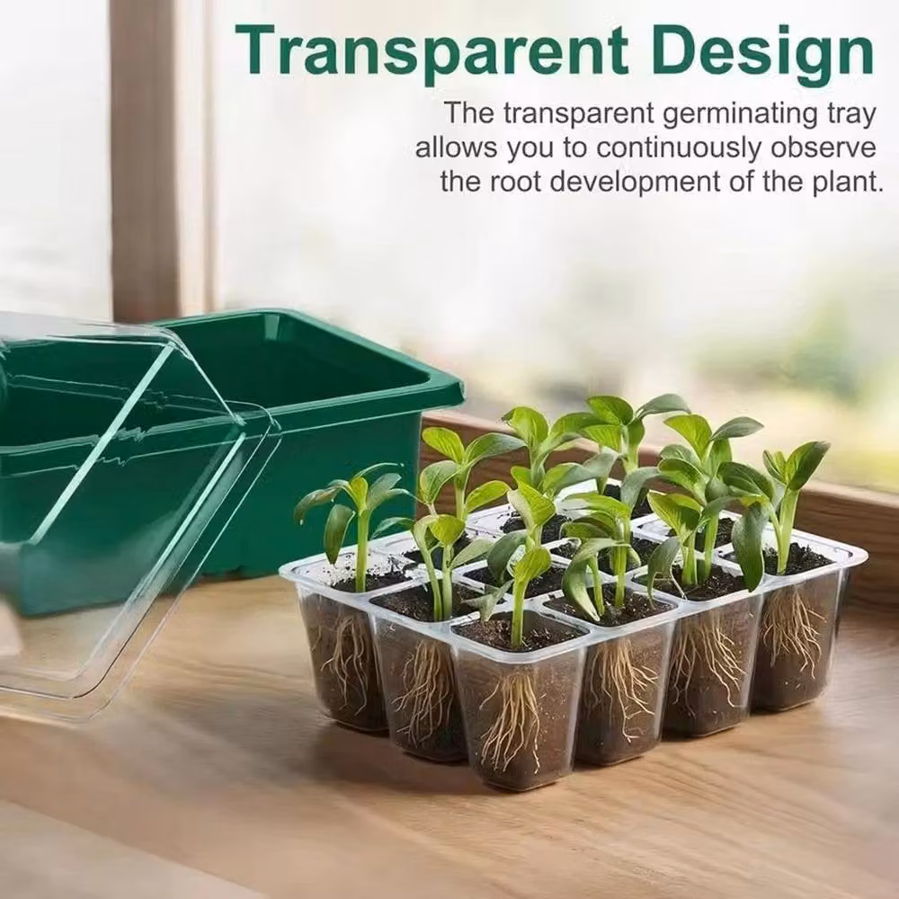 NESTLUNE Green 10 Pack Plant Seed Trays Germination Kit Growing Aid – 4