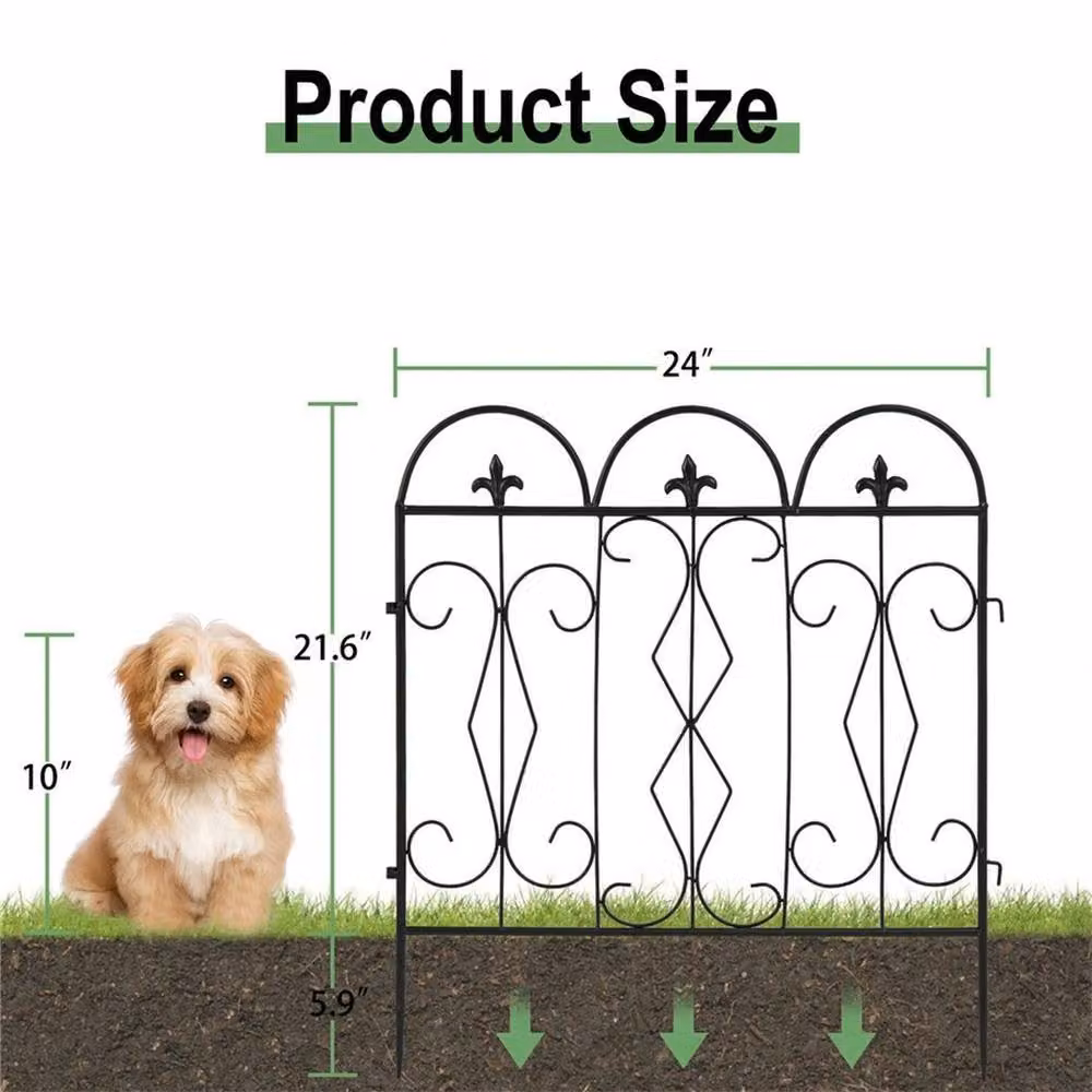NESTLUNE 5-Piece Decorative Metal Garden Fence in Black – 2