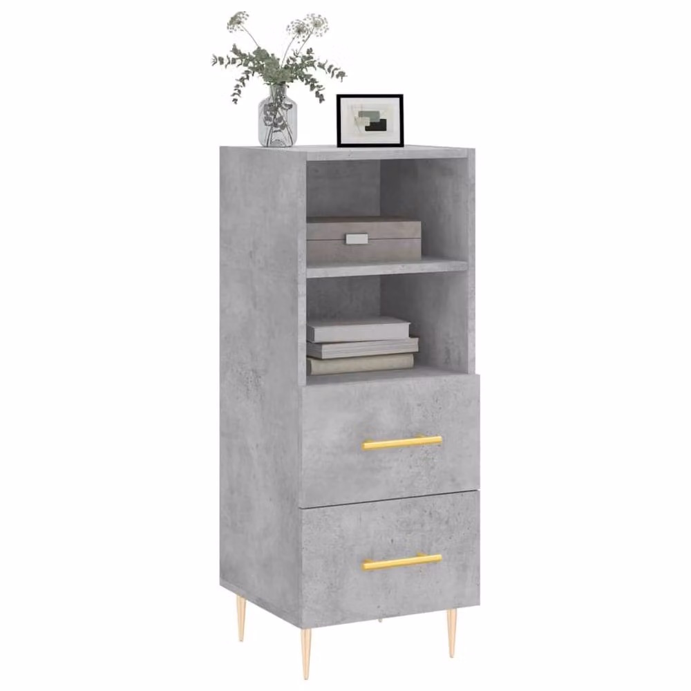 Berkfield Home Modern Sideboard in Concrete Grey, W/D/H: 34.5 x 34.0 x 90.0 cm – 3