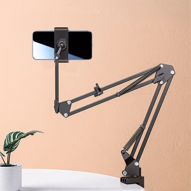 Livingandhome 360 Degree Adjustable Smartphone and Tablet Holder, Black