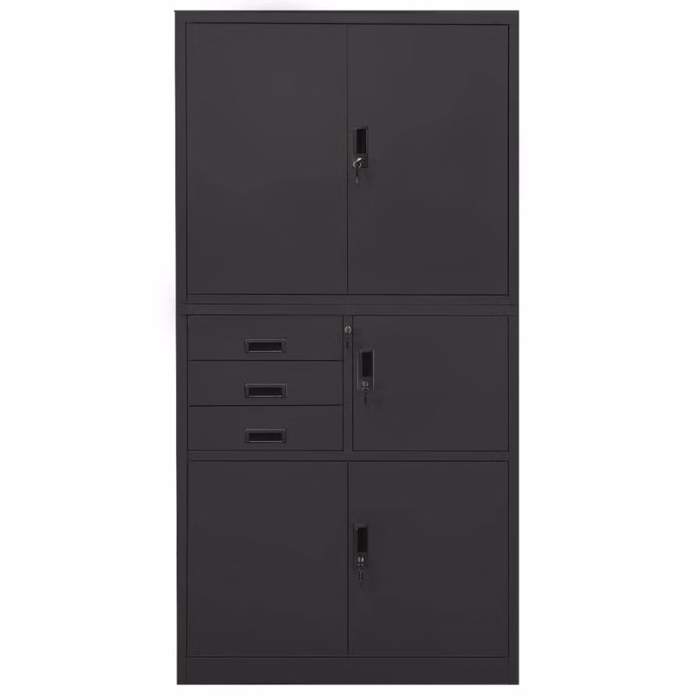 Berkfield Home Office Steel Cabinet in Anthracite and Black, W/D/H: 90 x 40 x 180 cm – 2