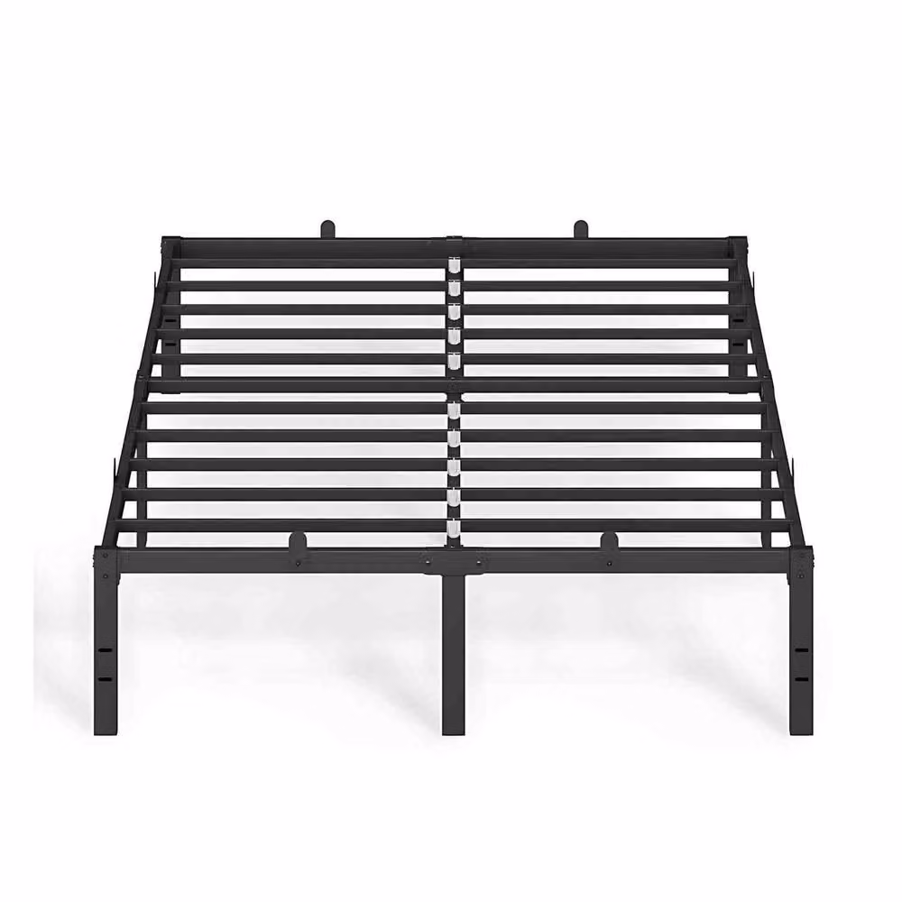 The Bazaarist Modern Metal Double Platform Bed Frame in Black, W/D/H: 140 x 200 cm – 2