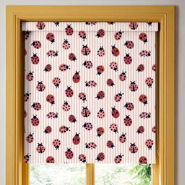 Wee Blue Bell Little Ladybirds Blackout Made To Measure Roller Blind, Multicolour
