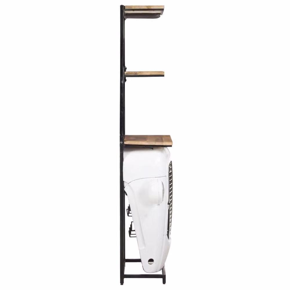 Berkfield Home Tractor Wine Cabinet in White Rough Mango Wood, W/D/H: 49 x 31 x 172 cm – 2