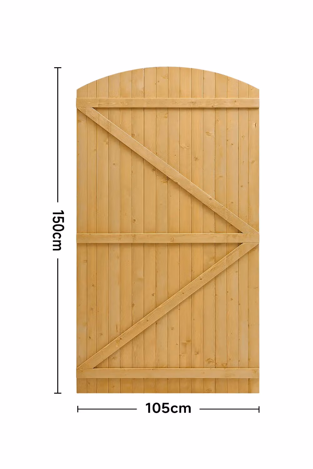 Living and Home Brown Wooden Swing Garden Gate, W: 105 cm, H: 150 cm – 4