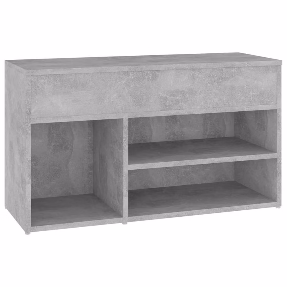 Berkfield Home Grey MDF Shoe Bench with Back Panel, W/D/H: 80 x 30 x 45 cm – 2