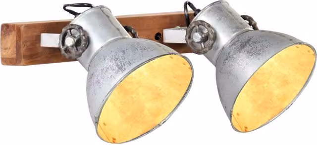 Berkfield Home Industrial Wall Lamp in Silver and Brown, W 45 cm x H 25 cm, E27 – 1