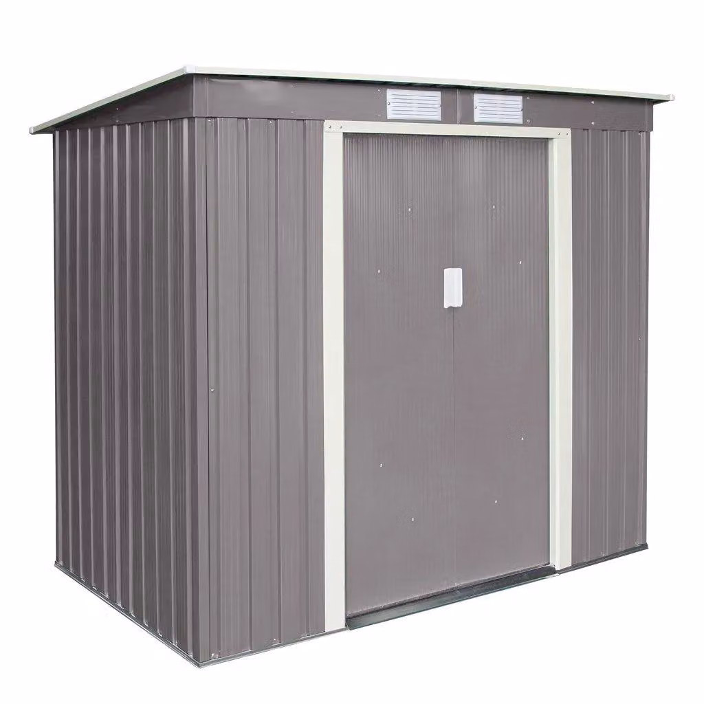 Cheshire Double Door Metal Pent Shed in Light Grey – 2