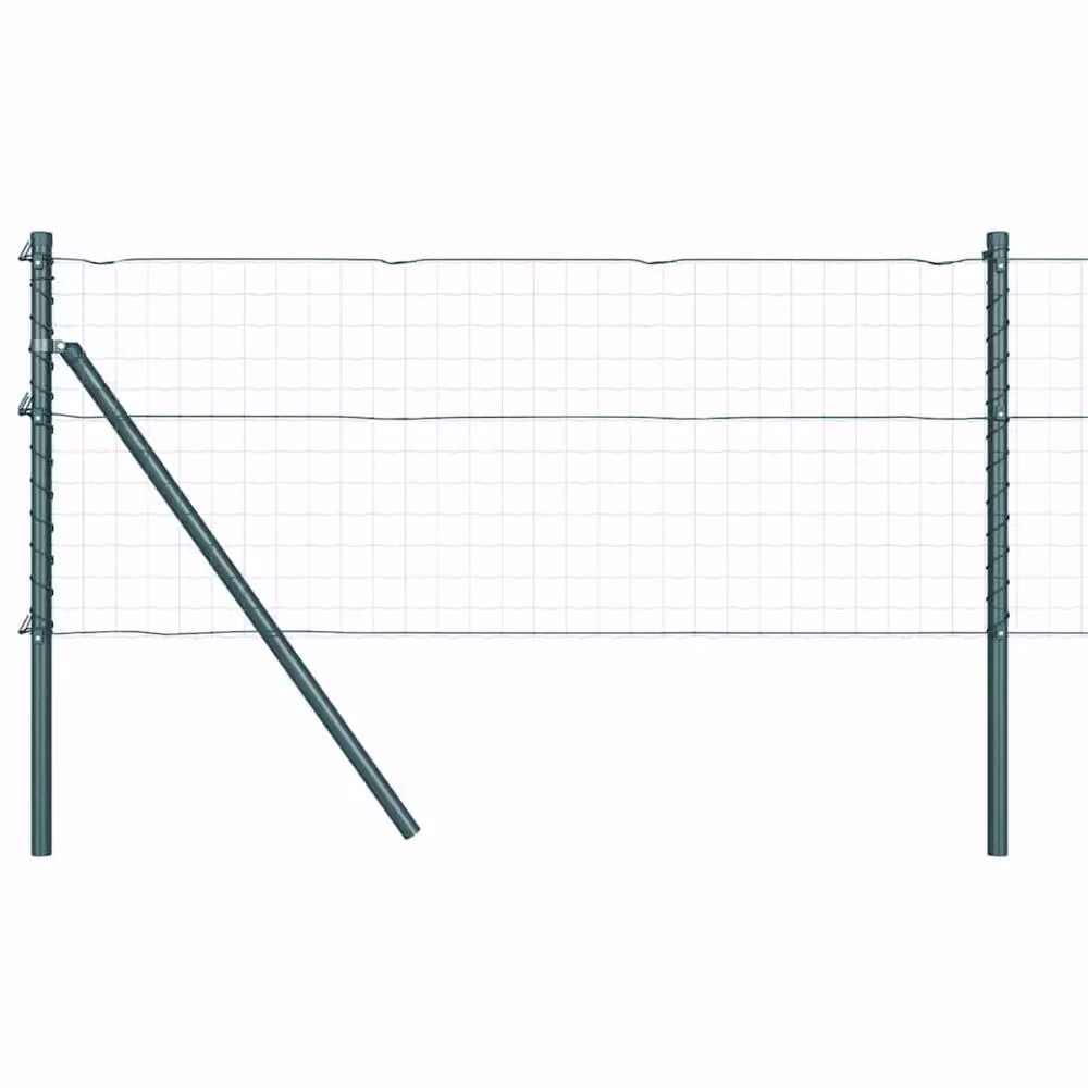 Berkfield Home Green Galvanised Steel Round Fence Posts, 52 Pieces, H: 100 cm, Diameter: 32 mm – 3