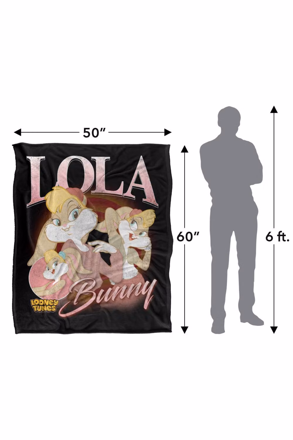 LOGOVISION Looney Tunes Lola Bunny Super Soft Fleece Throw Blanket, Multicolour, W: 91 cm, D: 147 cm – 8